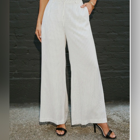 Vici “Minimal Must” White Wide Leg Pants High Waisted NWT - Picture 4 of 7